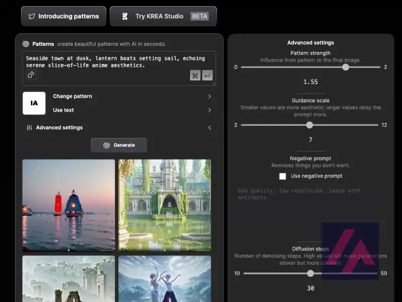 Configuración de KREA AI
