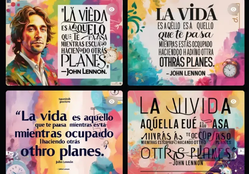 Otra muestra de frases generadas con IA de imagen.